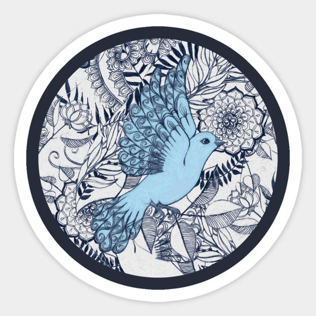 Flight of Fancy - navy, blue, grey Sticker by micklyn